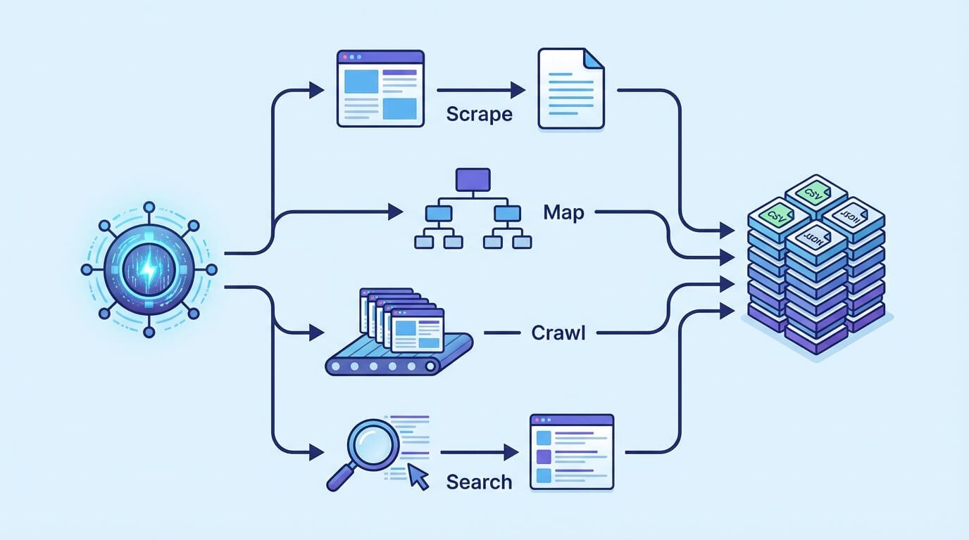 Scrape, Map, Crawl, Search
