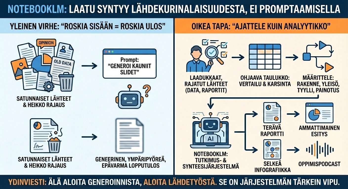 Google NotebookLM – kun haluat oikeasti perusteltuja vastauksia