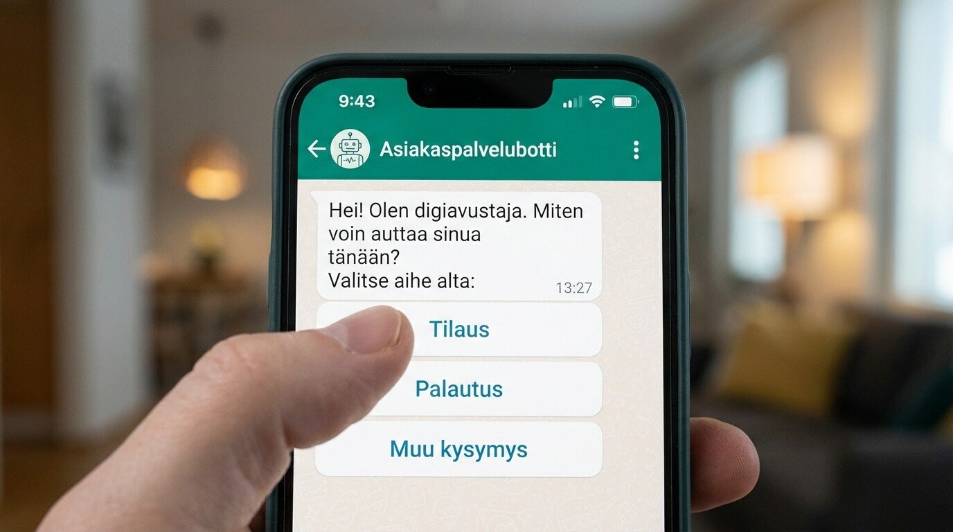 WhatsApp-automaatiossa valikko