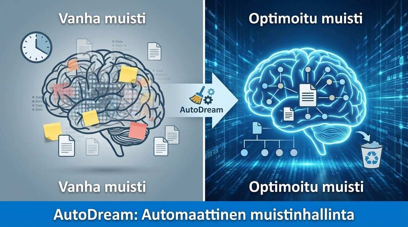 Claude Code AutoDream optimoi ja siivoaa tekoälyn muistia automaattisesti
