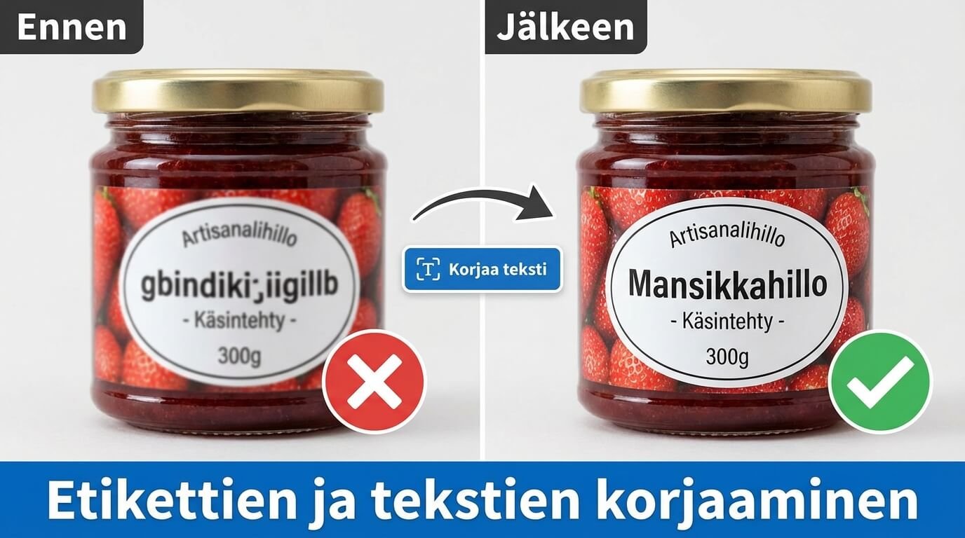 Nano Banana korjaa tuotekuvien etikettien ja tekstien virheet realistisesti