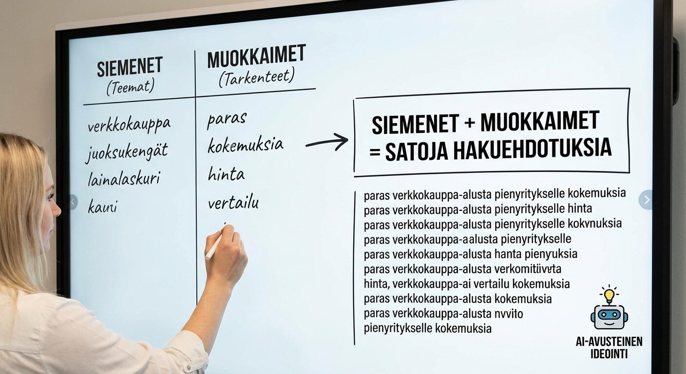 Avainsanatutkimuksen siemenet ja muokkaimet