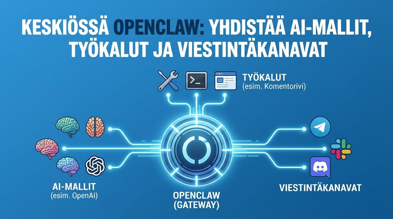 OpenClaw yhdistää AI-mallit, työkalut ja viestintäkanavat
