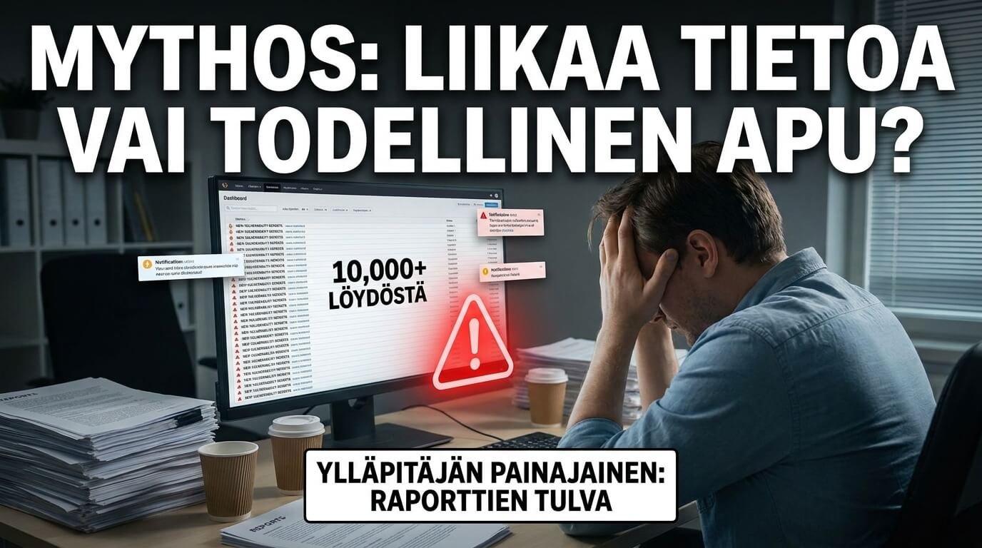 Ylläpitäjä käsittelee suurta määrää Claude Mythoksen löytämiä haavoittuvuuksia