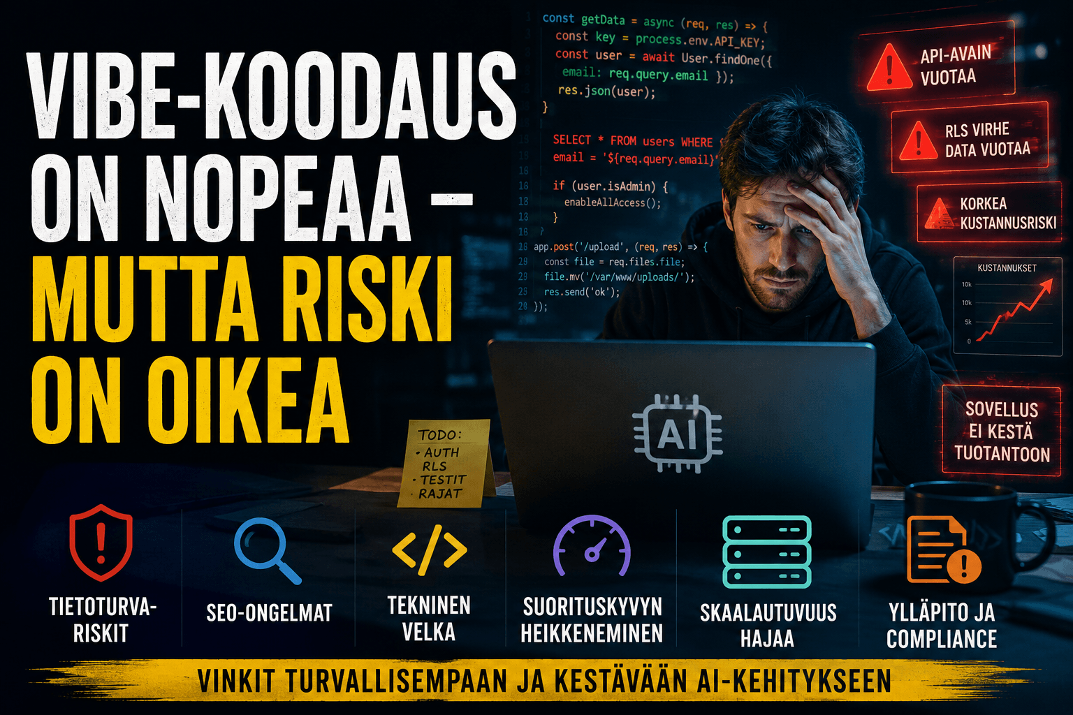 Vibe-koodaus nopeuttaa kehitystä – mutta riskit ovat suuret