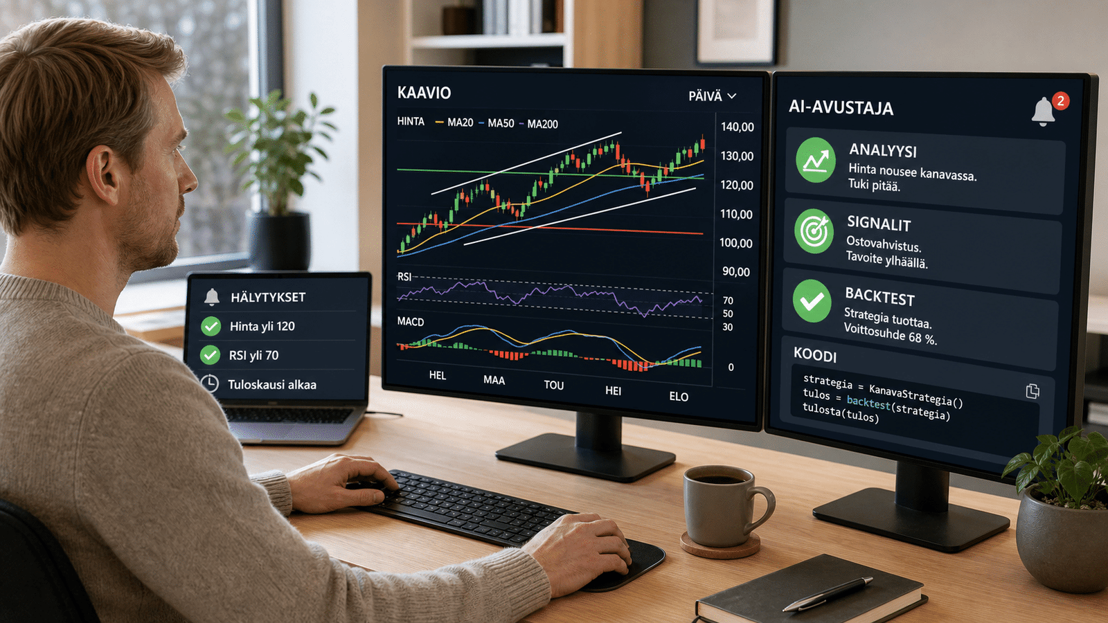 Sijoittaminen tekoälyn avulla: Claude + TradingView -opas (hyödyt, riskit ja käyttöönotto)